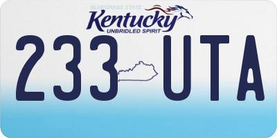 KY license plate 233UTA