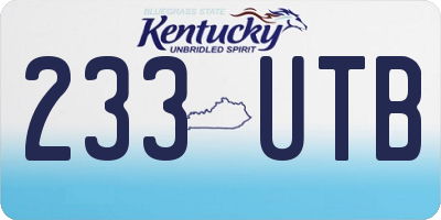 KY license plate 233UTB