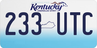 KY license plate 233UTC
