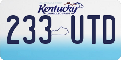 KY license plate 233UTD
