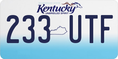 KY license plate 233UTF