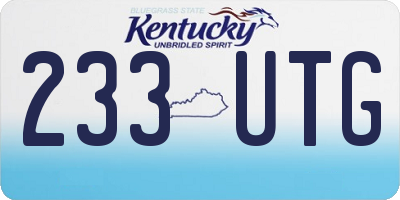 KY license plate 233UTG