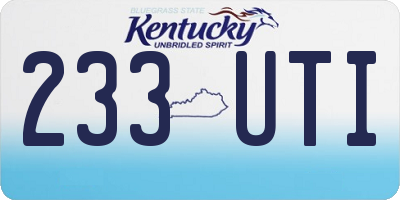 KY license plate 233UTI