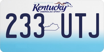 KY license plate 233UTJ