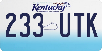 KY license plate 233UTK