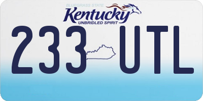 KY license plate 233UTL
