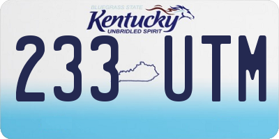 KY license plate 233UTM
