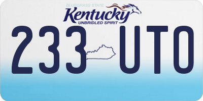 KY license plate 233UTO