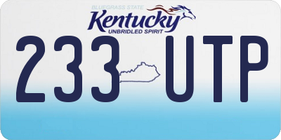 KY license plate 233UTP