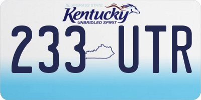 KY license plate 233UTR