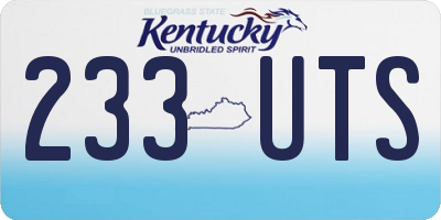 KY license plate 233UTS