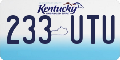 KY license plate 233UTU