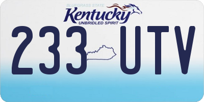 KY license plate 233UTV