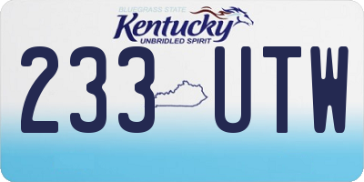 KY license plate 233UTW