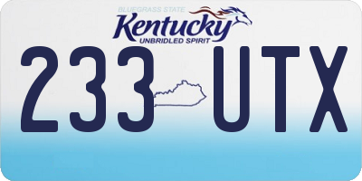 KY license plate 233UTX