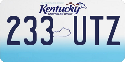 KY license plate 233UTZ
