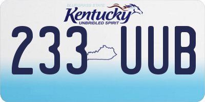 KY license plate 233UUB