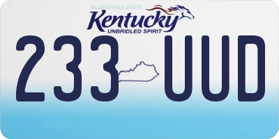 KY license plate 233UUD