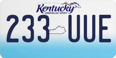 KY license plate 233UUE