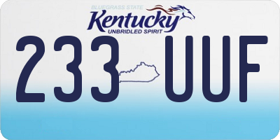 KY license plate 233UUF