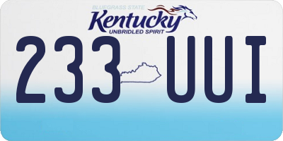 KY license plate 233UUI