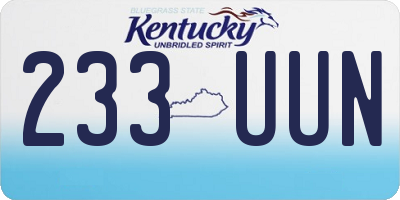 KY license plate 233UUN