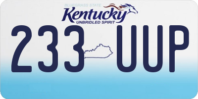 KY license plate 233UUP