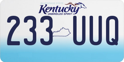 KY license plate 233UUQ