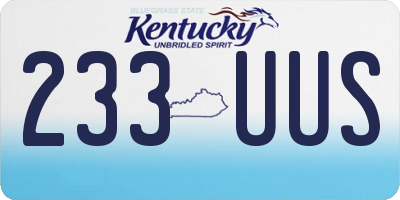 KY license plate 233UUS