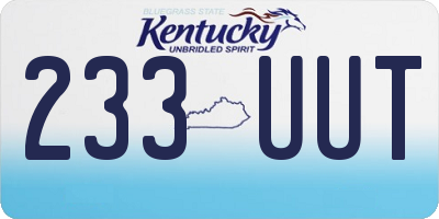 KY license plate 233UUT