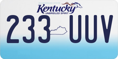 KY license plate 233UUV