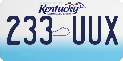 KY license plate 233UUX