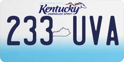 KY license plate 233UVA