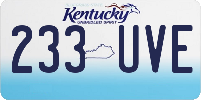 KY license plate 233UVE