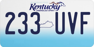 KY license plate 233UVF