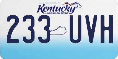 KY license plate 233UVH