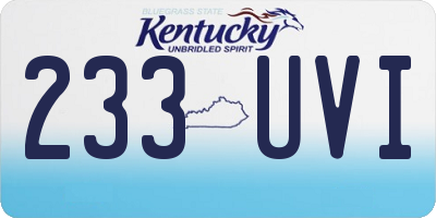 KY license plate 233UVI