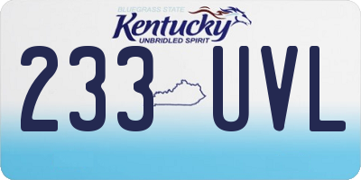 KY license plate 233UVL