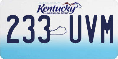 KY license plate 233UVM