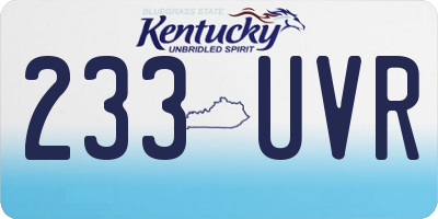 KY license plate 233UVR