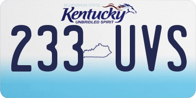 KY license plate 233UVS