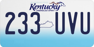 KY license plate 233UVU