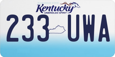 KY license plate 233UWA