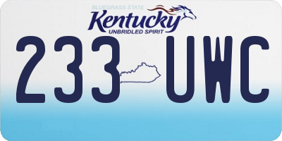 KY license plate 233UWC