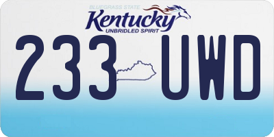 KY license plate 233UWD