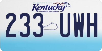 KY license plate 233UWH