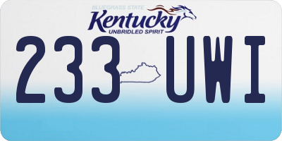 KY license plate 233UWI