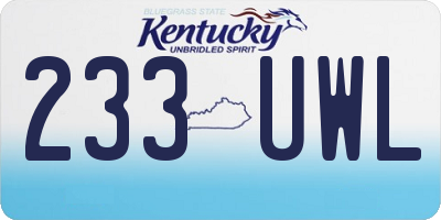 KY license plate 233UWL