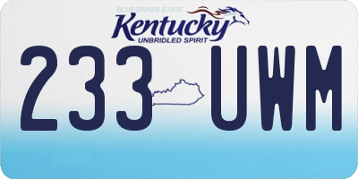 KY license plate 233UWM