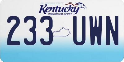 KY license plate 233UWN